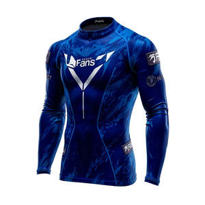 Camiseta de Compresión Deportiva para Hombre, Manga Larga, Diseño con Estampado de Llamas, Logotipo de Fans, Ropa Deportiva de Alto Rendimiento - Product Image 3