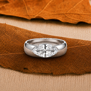 Unique 1 Carat Women's 14K Yellow Gold Marquise Cut Lab Grown Diamond Engagement <b>Ring</b> IGI Certified Luxury <b>Wedding</b> Gift - Product Image 1