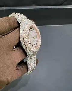 Montre de luxe en quartz pour homme, sertie de diamants Moissanite, montre-bracelet élégante de qualité supérieure pour homme - Product Image 5