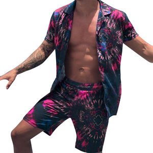 Nouvel ensemble homme été respirant décontracté t-shirt à manches courtes et short personnalisable 100% coton 2 pièces 300g transfert thermique - Product Image 5