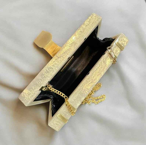 Designer <b>Resin</b> Epoxy Metallic Finish Clutch Premium Ladies Purse For Wedding Reception And Luxury Party Wear - Product Image 6