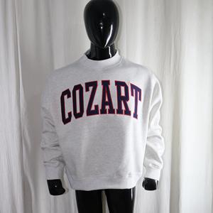 Sweat-shirt à col montant COZART ASH GREY 100% coton BLEU MARINE avec broderie appliquée, col large, URBAN PRODUCTIONS - Product Image 1