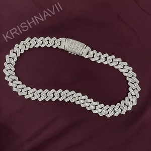 20MM Moissanite 925 Silver 18K Gold Plated Cuban Link Chain Iced Mens Women Luxury Hip Hop Jewelry <b>Statement</b> <b>Necklace</b> Premium - Product Image 2