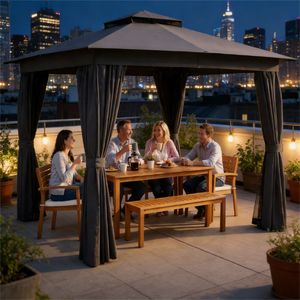 Toldo de Lona Gris Oscuro para Terraza Exterior, para Espacios de Vida al Aire Libre - Product Image 1