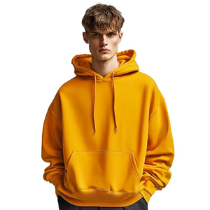 Sudadera con capucha para hombre, mezcla de algodón, estilo oversized, cómoda, informal, de corte relajado. - Product Image 1