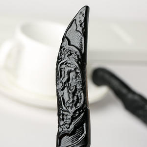 Cuchillo de Camping de Acero de Damasco Pulido a Mano con Funda de Cuero para Decoración del Hogar y Juego - Product Image 4