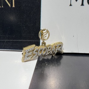 Hip-hop Custom S925 Silver <b>Gold</b> Plated Brilliant Cut Channel Set Letter <b>Number</b> Pendants IGI Certified VVS Moissanite Diamond Men - Product Image 6