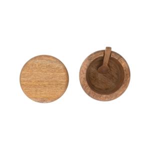 Nordic Style Wooden Seasoning Pot with Rotating Cover Premium Tabletop Condiment <b>Storage</b> <b>Kitchen</b> Organizer - Product Image 5