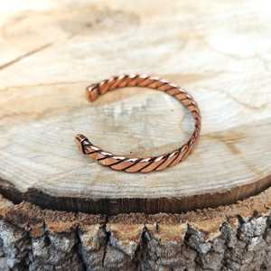 Twisted <b>Copper</b> Cuff Bracelet Handmade Open <b>Bangle</b> Rustic Boho Adjustable Fashion Jewelry Elegance <b>Copper</b> Fashion Chic Bracelet - Product Image 5