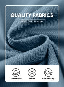 Ensemble de survêtement décontracté 2 pièces pour homme, bleu clair, hiver, avec fermeture éclair intégrale, col montant, couleur unie, respirant, en polyester - Product Image 5