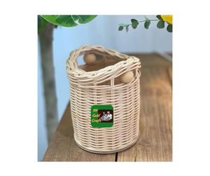 Récipient de papeterie de bureau tissé à la main en rotin, porte-stylo en rotin, boîte de rangement en rotin pour fournitures de bureau, porte-stylo en rotin - Product Image 4