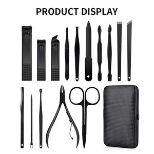 Kit de manucure et pédicure professionnel 7-en-1 en acier inoxydable avec ressort unique, incluant coupe-ongles et outils - Product Image 2