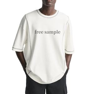 เสื้อยืดผ้าฝ้าย100% ตัดกันสำหรับผู้ชายเสื้อยืดโอเวอร์ไซส์พิมพ์ลายสกรีนเสื้อโอเวอร์ไซส์ผลิตตามสั่ง - Product Image 1
