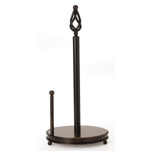 Hot Selling Classic <b>Black</b> Powder Coated <b>Paper</b> Towel Holder with Sturdy Round Base Countertop Napkin Stand - Product Image 6