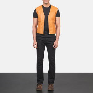 Chaleco de Cuero 100% Genuino para Hombre, Estilo Motero, Informal, Transpirable, Tejido de Punto, Talla Grande, Personalizable, Ropa Exterior de Invierno, Precio Bajo - Product Image 6