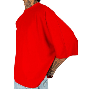 เสื้อยืดทรงหลวมสีพื้น ผ้าฝ้าย 100% แบบ 2 แผ่น พร้อมพิมพ์ลายดิจิทัล โลโก้สั่งทำได้ ทรงโอเวอร์ไซส์ ไหล่ตก ทรงบ็อกซี่ เป็นมิตรต่อสิ่งแวดล้อม สำหรับผู้ชาย - Product Image 2