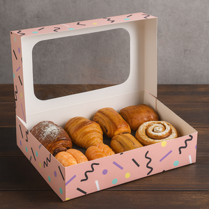 Cajas de Embalaje para Pasteles y Tartas de Cartón con Impresión Personalizada, Hechas con Materiales Reciclados Ecológicos, con Ventana, Laminación Brillante y Grabado en Relieve - Product Image 4