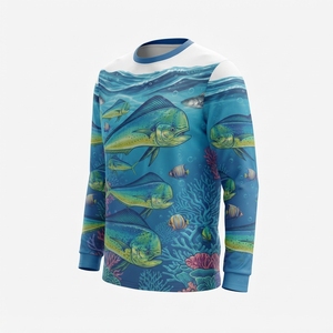 Vêtements de sport personnalisés pour hommes avec protection UV, créez votre propre design, chemise de pêche en couleur unie, manches longues à séchage rapide pour hommes - Product Image 5