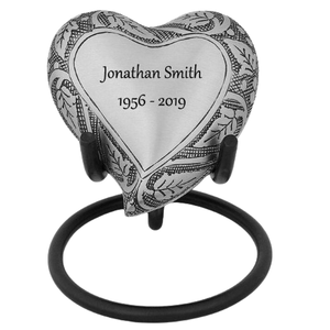 Engraved Border <b>Pet</b> Urn Heart Shape Aluminum Metal <b>Keepsake</b> Urn for Funeral Supplies <b>Ash</b> Storage Jar Metal Urns - Product Image 3