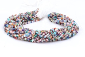 Cuentas Rondelle facetadas de múltiples piedras preciosas naturales 100%, piedras preciosas sueltas preciosas para fabricación de joyas de discoteca y artesanía - Product Image 2