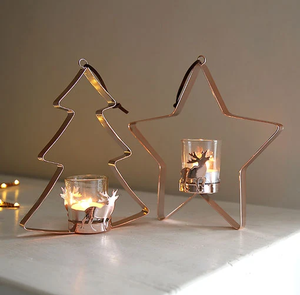 Supports de bougies chauffe-plat suspendus en métal avec trois coupelles pour bougies chauffe-plat, pour la décoration de Noël et des fêtes à la maison - Product Image 3
