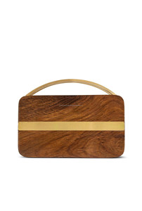 Embrayage fille en bois marron fabriqué à la main Style Vintage sac à main en bois soirées mariages sorties polyvalent été hiver - Product Image 3