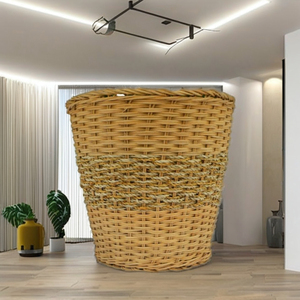 Eco-friendly Round Rattan & Seagrass <b>Woven</b> <b>Basket</b> A versatile solution for planters waste bins and storage - Product Image 6