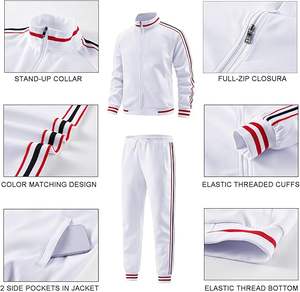 ชุดวอร์มผู้ชาย แขนยาว ซิปยาวเต็มตัว เสื้อแจ็คเก็ตและกางเกงขายาว ชุดออกกำลังกาย 2 ชิ้น - Product Image 5