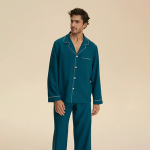 New Design Bamboo Cotton Men's Pajama Set Loungewear <b>Pyjamas</b> Adult Comfy Lounge Wear Set <b>Pyjamas</b> Couple Sleepwear Set - Product Image 3