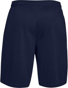 Shorts décontractés pour hommes en polyester tricoté, couleur bleu marine unie, taille mi-haute, respirants, avec taille élastique, style Bermuda - Product Image 6