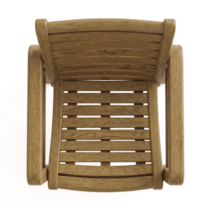 Chaise de jardin contemporaine en teck massif avec larges accoudoirs, dossier à lattes horizontales, confortable, pour salon, imperméable - Product Image 4