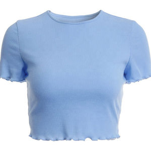 Camisetas Cortas de Primera Calidad para Mujer, 100% Algodón, Ligeras, Transpirables, de Manga Corta, con Botones, Ajustadas, Estilo Urbano, Personalizadas - Product Image 1