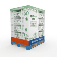 Support d'affichage en carton ondulé pour produits désodorisants pliables, avec 3 étagères, autoportant pour serviettes
