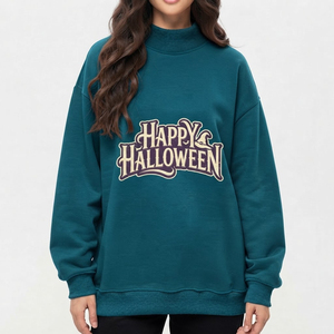 Women Oversized <b>Mock</b> Neck Pullover Custom Premium Sweatshirt Wholesale Fashion Clothing Relaxed Fit Design Trendy Casual Style - Product Image 6