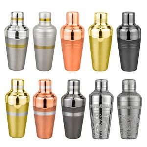 Shaker à cocktails Cobbler en acier inoxydable coloré de 510 ml (17 oz) avec passoire intégrée, ensemble de 3 pièces pour barman - Product Image 1