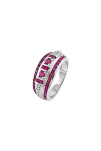 <b>Blue</b> Sapphire and Diamond <b>Ring</b> in 92.5 Sterling Silver KLSR-11916 - Product Image 4