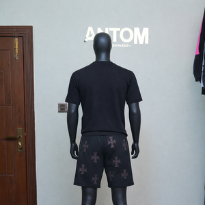 Ensemble T-shirt et short pour homme, tenue décontractée d'été, vêtements de tous les jours, coton respirant, style sportif, streetwear hip-hop - Product Image 2