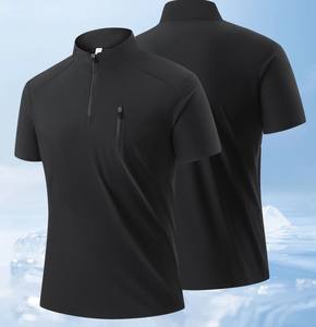 เสื้อโปโลสีพื้น คอตั้ง แขนสั้น ซิปครึ่งตัว สไตล์ลำลอง ปักโลโก้ตามสั่ง ราคาโรงงานจากบังกลาเทศและจีน - Product Image 6