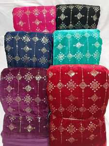 Sequins Work Embroidered <b>Fabric</b> Dress Material for Designer Apparel Bulk Wholesale OEM Export Worldwide Supply. - Product Image 5