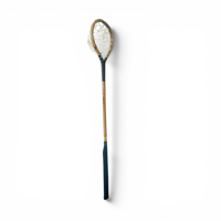 Bâton de crosse vintage Geoffrey 45 pouces, durable, léger, en bois brun, avec poignée en cuir, manche en canne, fileté, filet en maille, toutes saisons, pour la maison