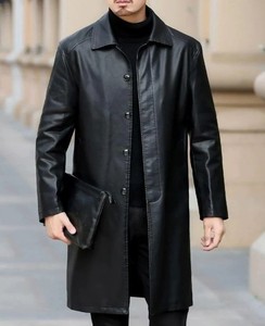 Nuevo Abrigo Largo de Cuero Genuino para Hombre, Fabricado en Fábrica, Última Colección, Impermeable, en Venta - Product Image 6