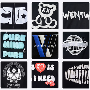 Ensemble de survêtement DTG à épaules tombantes, imprimé gothique araignée, sweat à capuche et pantalon baggy, streetwear unisexe premium, collection mode 2026 - Product Image 6