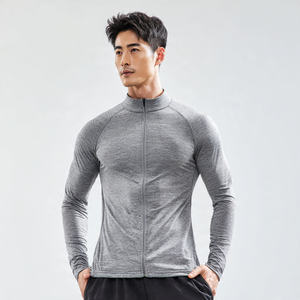 Active Wear <b>Workout</b> <b>Jackets</b> Top High Quality 100% Polyester <b>Jacket</b> Men Stand Collar Zipper Yoga Wear <b>Jackets</b> Men's - Product Image 1
