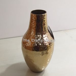 Handmade Hammered Metal Vase Decorative Tabletop Flower Vase <b>Rustic</b> Textured Finish Elegant Home Decor Accent Centerpiece Gift - Product Image 6