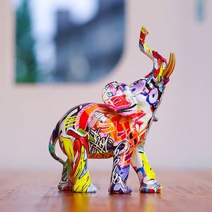 งานฝีมือสุดสร้างสรรค์สไตล์ยุโรปพิมพ์ลายน้ำสีพราวของตกแต่งรูปช้างสำนักงานบ้าน - Product Image 5