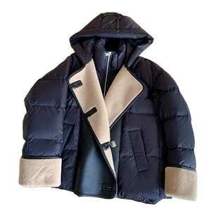 Veste en duvet de canard noir pour femmes Veste à capuche à col montant pour femmes Veste d'hiver pour femmes - Product Image 1