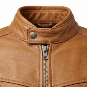 Chaqueta de Cuero Casual para Hombre, Talla Grande, Piel de Oveja, Estilo Slim, para Invierno, Motocicleta, Servicio OEM, Cálida, a la Moda, Tallas Grandes, Nueva - Product Image 4