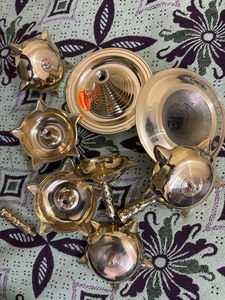 Pure Brass 3-Layer Kerala Diya | 6 Inches | Traditional Pooja <b>Lamp</b> - Product Image 2