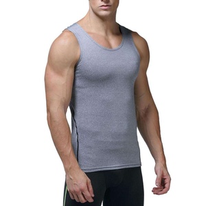 Débardeur de compression athlétique pour homme, coupe ajustée, côtelé, pour la gym, le fitness et la course - Product Image 1