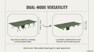 King 213cm Modern Outdoor <b>Double</b> High Mattress Quick Blow <b>Folding</b> Camping <b>Bed</b> Aluminum Alloy Frame Foldable Durable 600D Oxford - Product Image 6